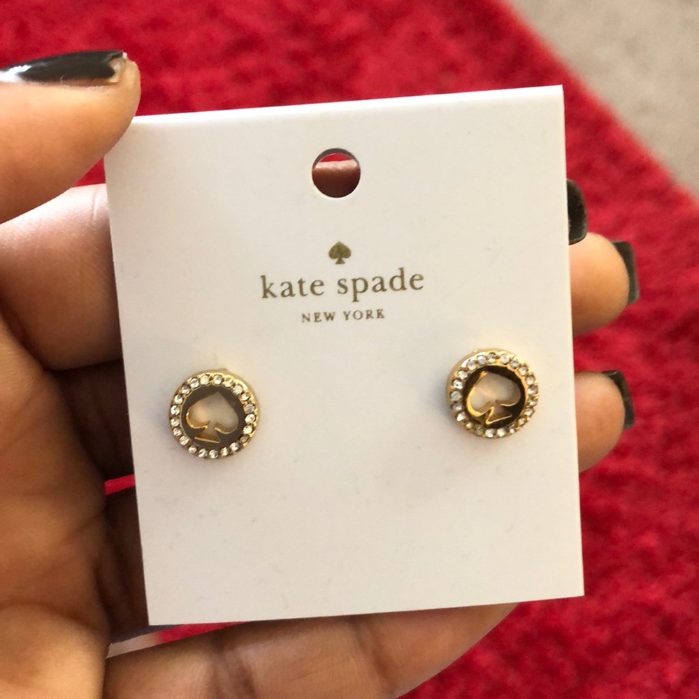 Kate Spade Clear/Gold stud earrings